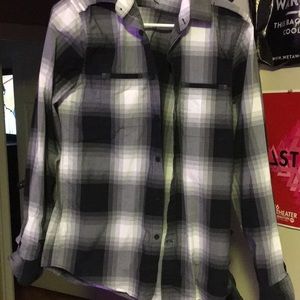 Fitted Black/White Express Dress Shirt